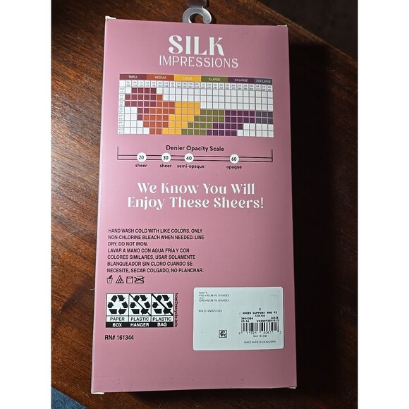 Silk Impressions Pantyhose 2 Pair Small Cocoa 40 Denier High Support Sheer - Picture 2 of 2